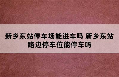 新乡东站停车场能进车吗 新乡东站路边停车位能停车吗